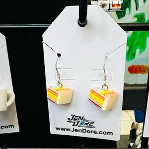 JenDore Handmade Cake Dangle Drop Earrings Hypoallergenic Tarnish Resistant